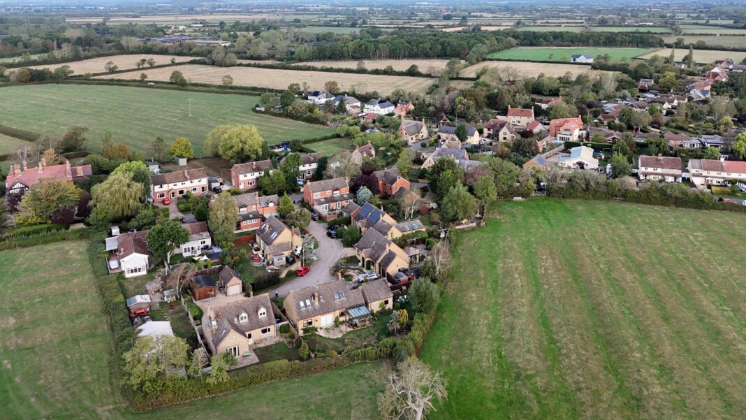 Aerial view of Piddington, Oxfordshire, after villagers voted overwhelmingly to become an independent state in a symbolic “referendum”.