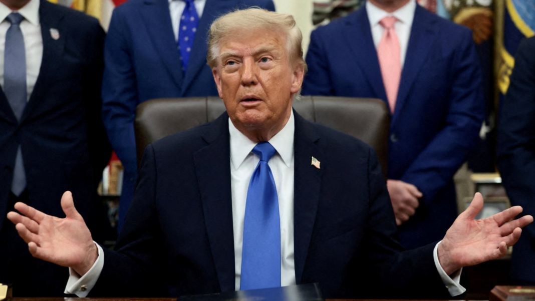 US President Donald Trump speaks during a meeting with travel executives in the Oval Office at the White House in Washington, DC, U.S., 2 September, 2026.
