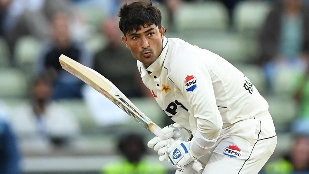 Pakistan's Razaullah bats during the third Test against England at Edgbaston