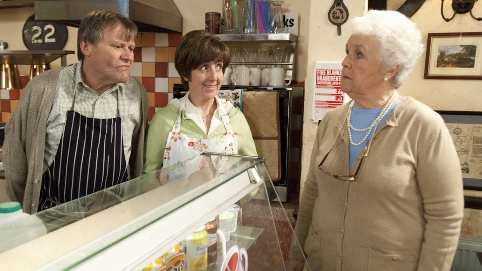 David Neilson, Stephanie Cole and Julie Hesmondhalgh in Coronation Street