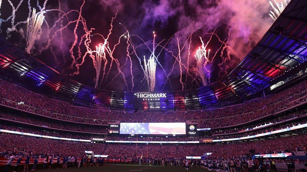 Image shows the interior of the new stadium before the game
