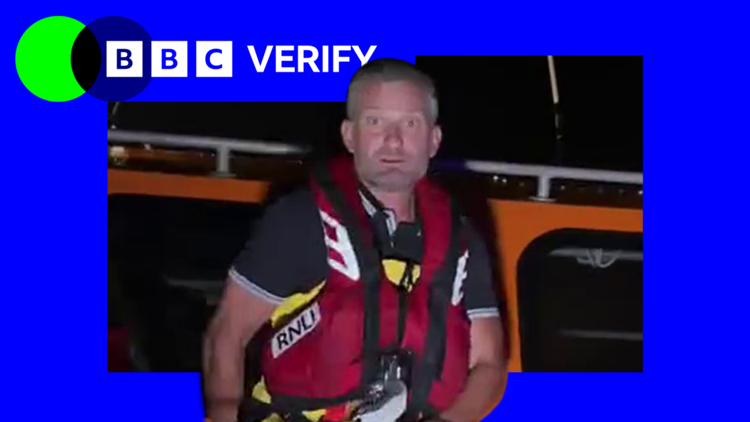 RNLI volunteer targeted online and branded ‘traitor’ after Portsmouth protests A screenshot of an RNLI crew member wearing a lifevest and yellow waterproof overalls taken from a video