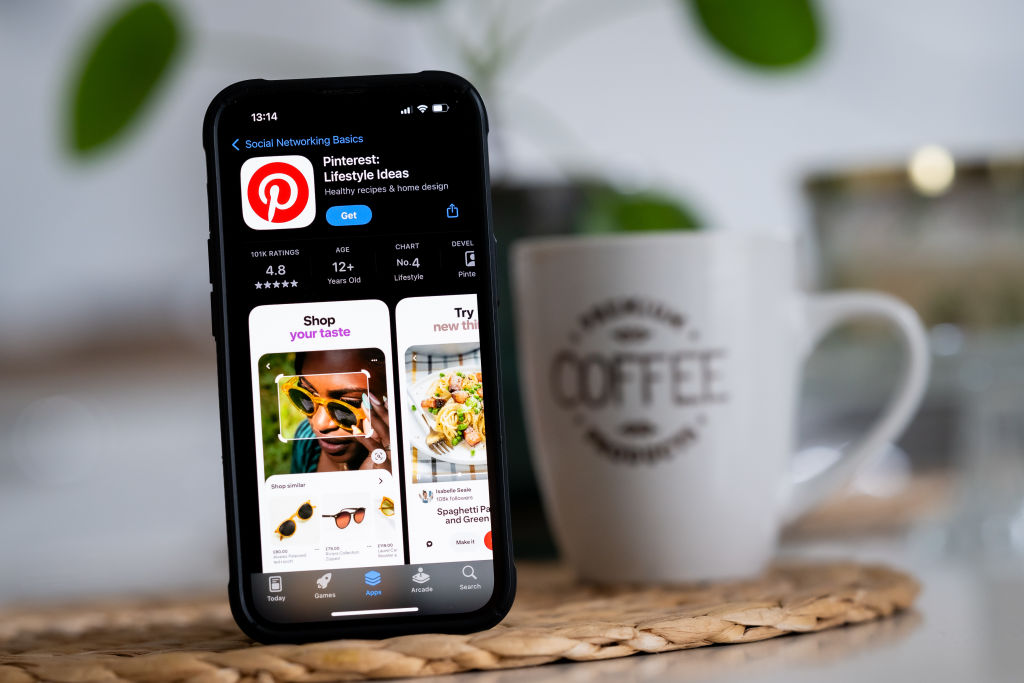Pinterest logo is seen displayed on a smartphone
