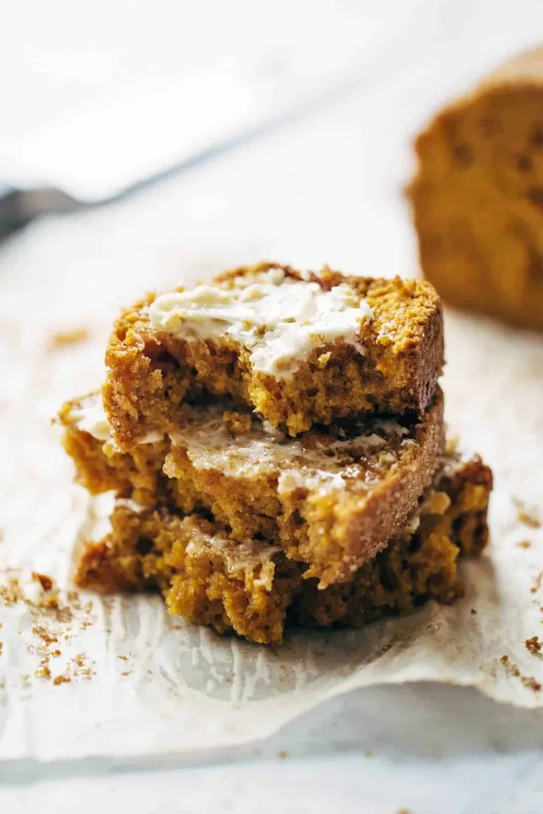 Slices of pumpkin bread.