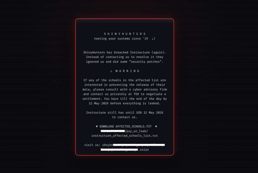 Leaks, data breaches, and ransom notes: The worst hacks of 2026 so far A redacted screenshot of the message ShinyHunters left on the hacked login pages of Instructure's platform Canvas.