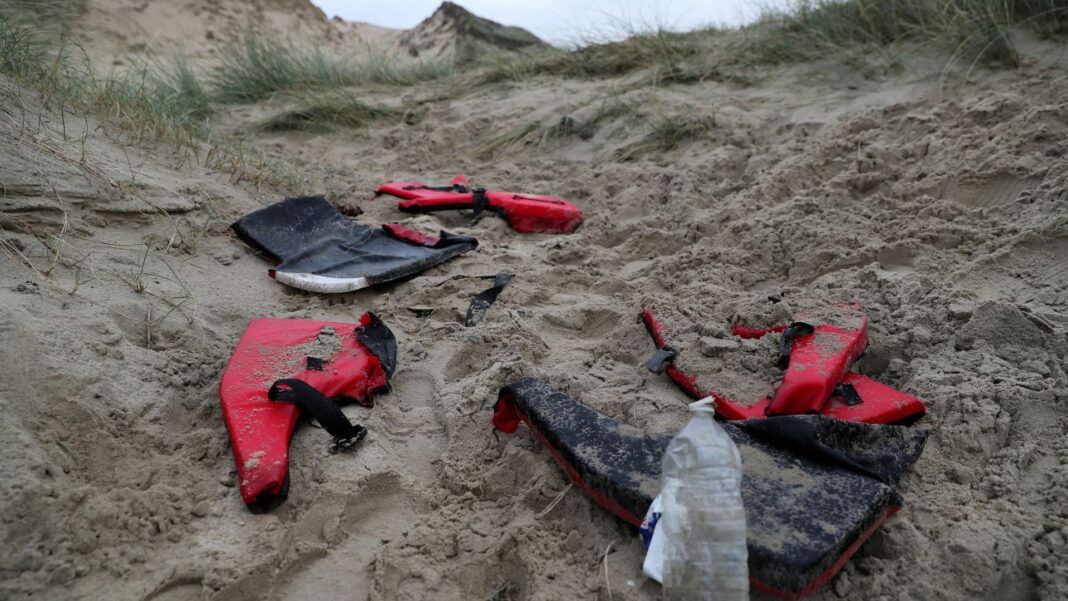 14 men go on trial in Paris over Channel crossing that left over 30 dead five years ago Skynews migrants life jackets 7345356