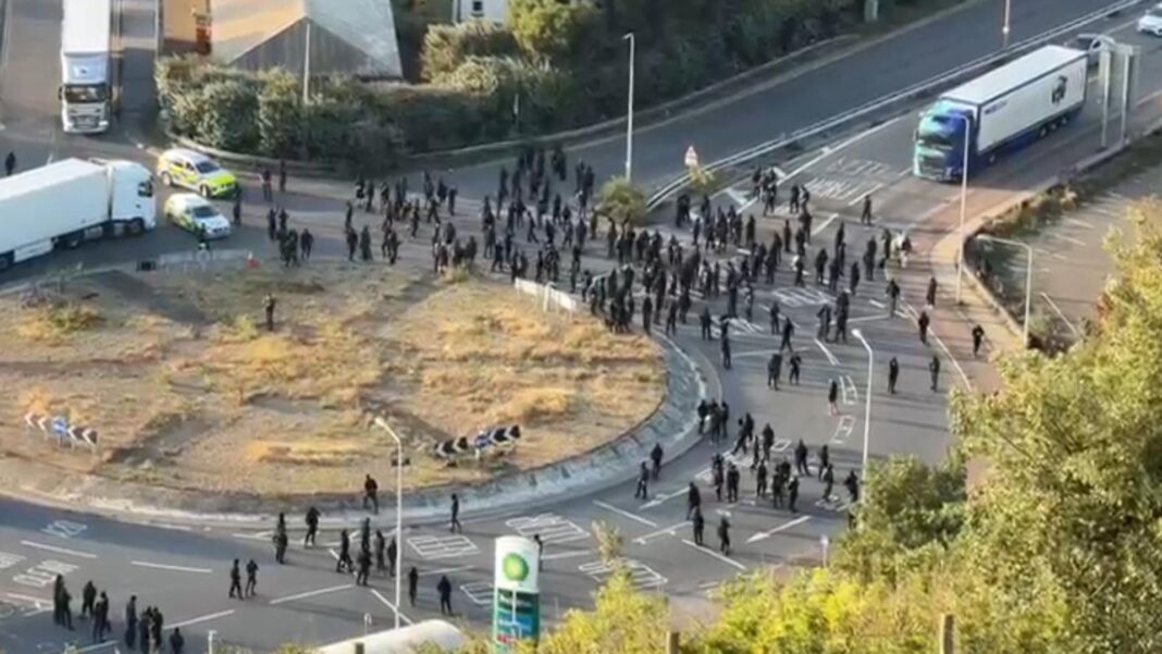 Dozens of masked men stop traffic at Port of Dover Skynews port of dover masked 7341571