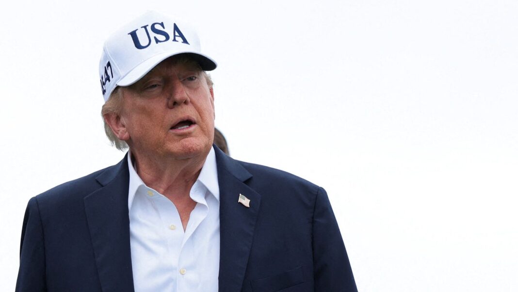 Trump talks up Irish reunification again – saying it would be ‘natural to put north and south together’ Skynews trump ireland 7350261