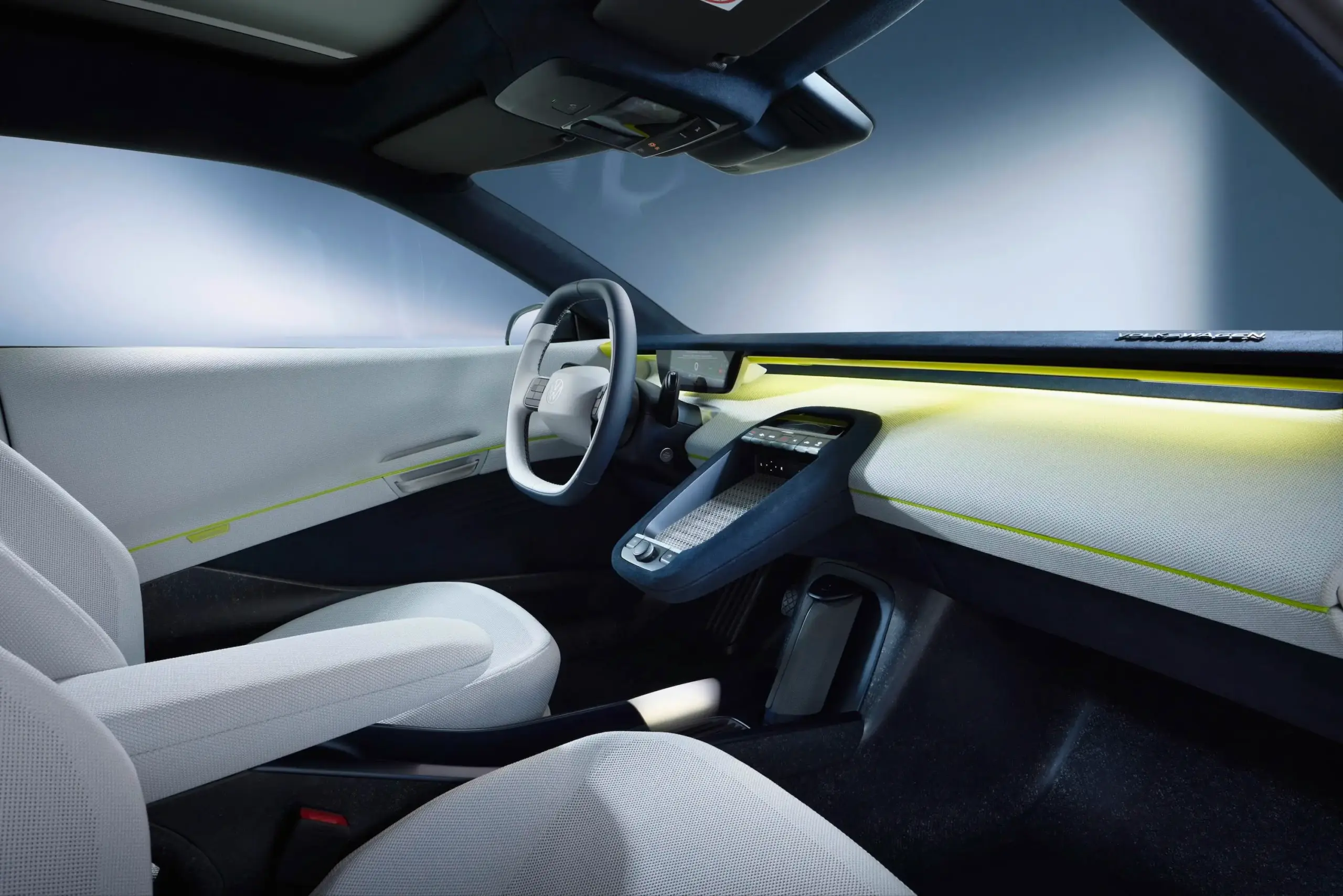 An inside view of the Mission Efficiency reveals no infotainment system.
