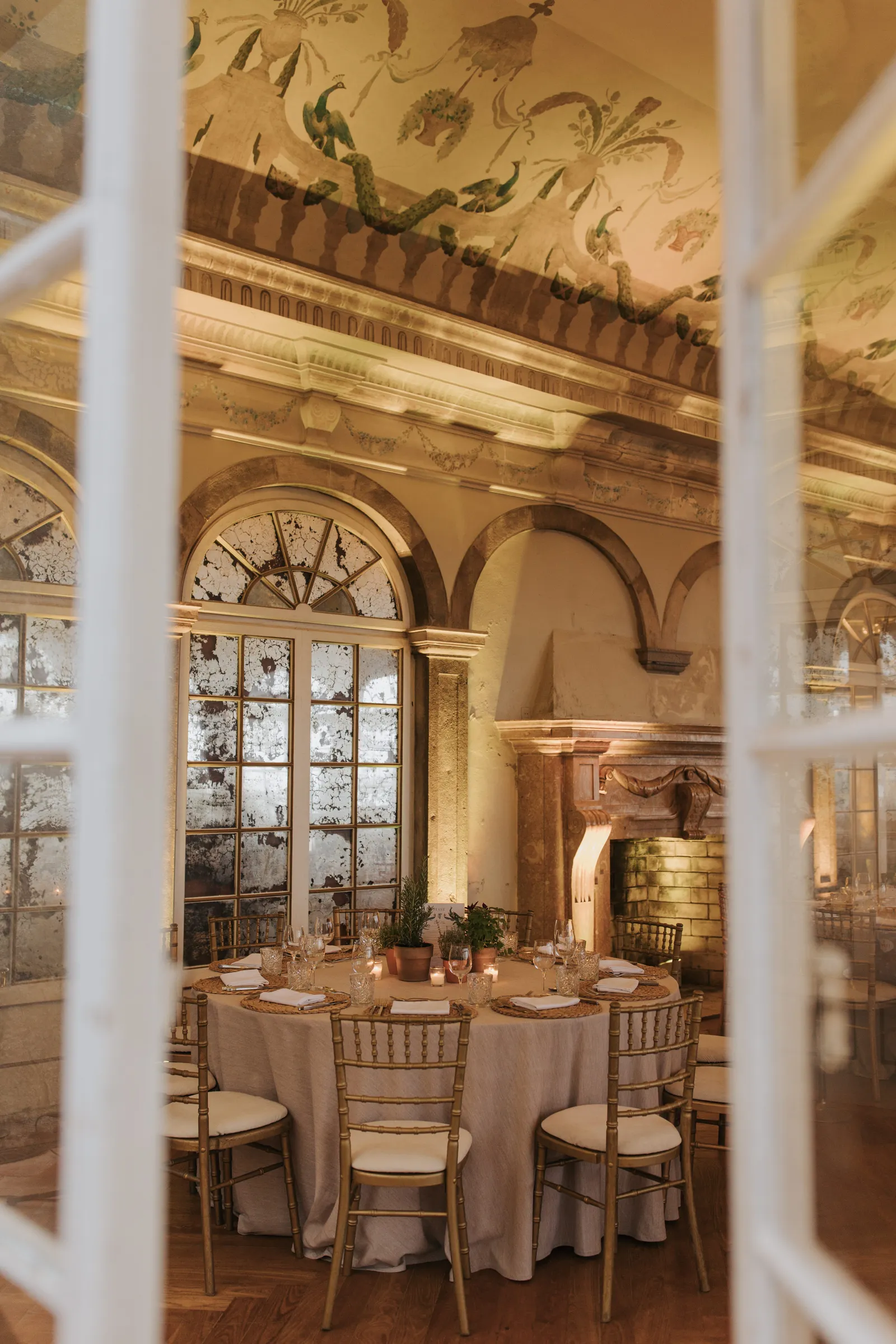 Image may contain Architecture Building Dining Room Dining Table Furniture Indoors Room Table and Interior Design