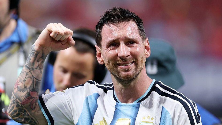 Lionel Messi in action for Argentina