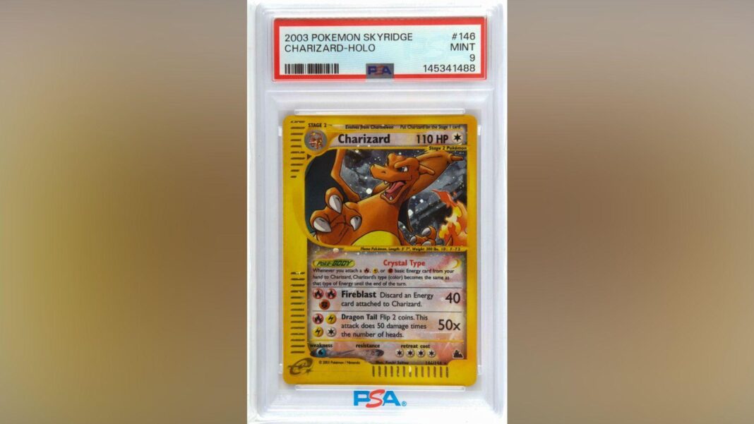 Retired decorator’s Pokémon cards sell for £1.5m after years in attic A mint condition Pokemon Skyridge Charizard Holo.