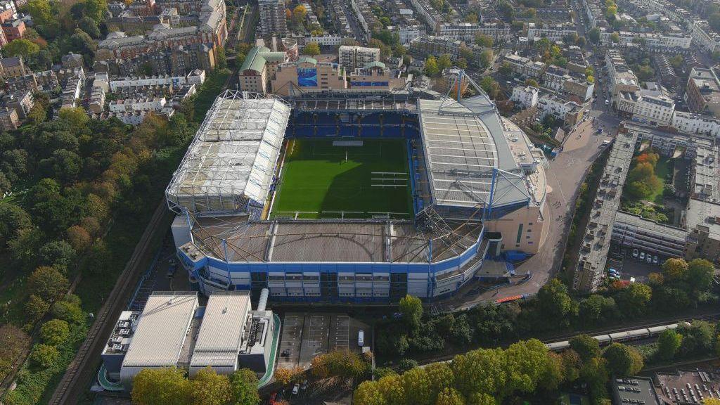 Aerial view of Stamford Bridge