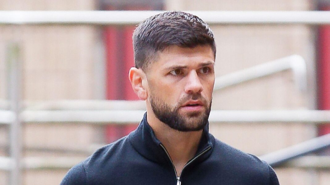 Champion boxer Joe Cordina was ‘retaliating’ when he punched man to ground, court hears Joe Cordina, a man with brown hair and a brown beard. He's wearing a navy quarter-zip.