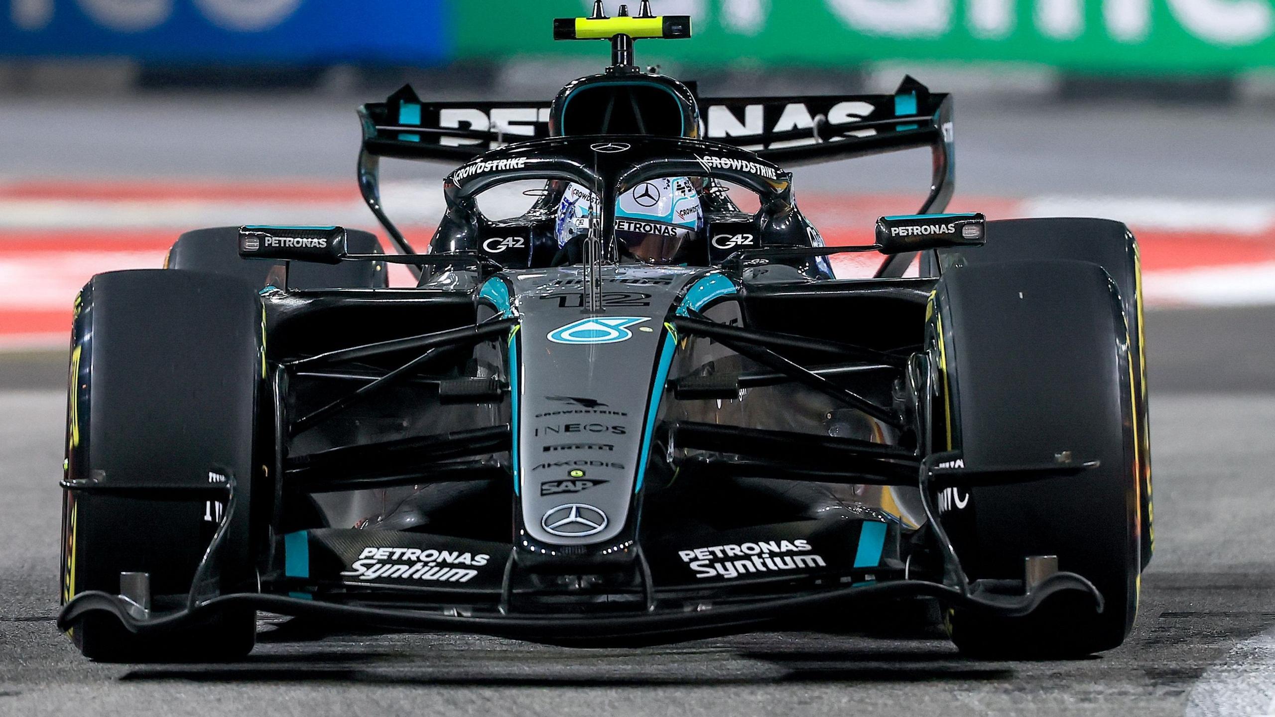 The Mercedes of Kimi Antonelli during Singapore Grand Prix sprint qualifying