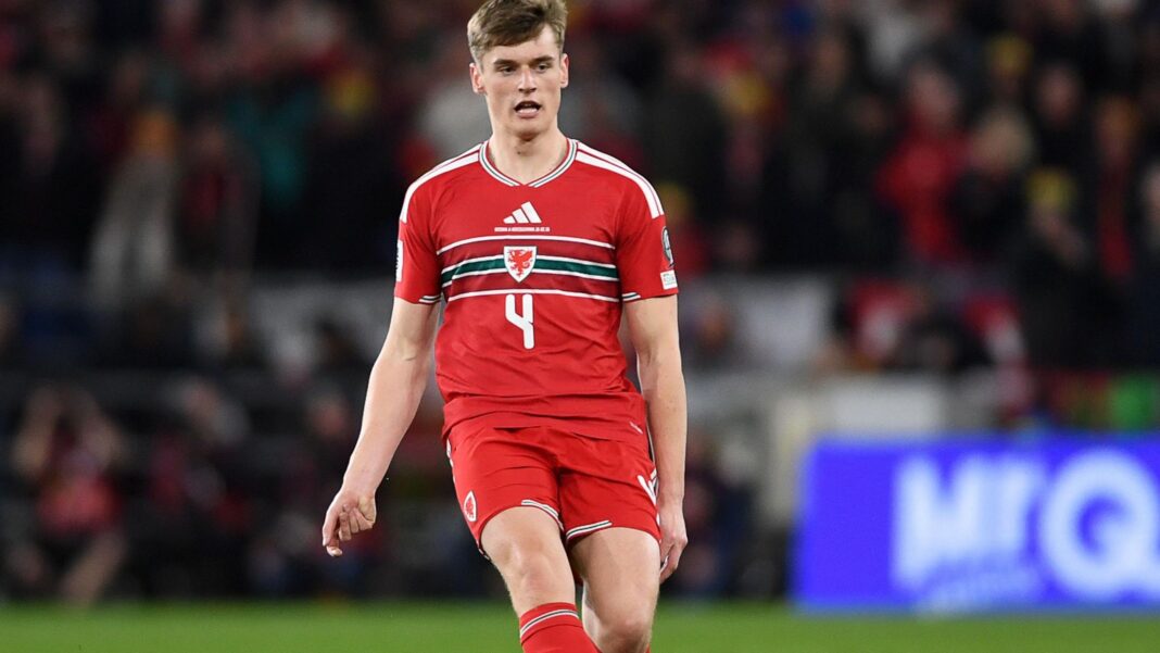 Dylan Lawlor in action for Wales