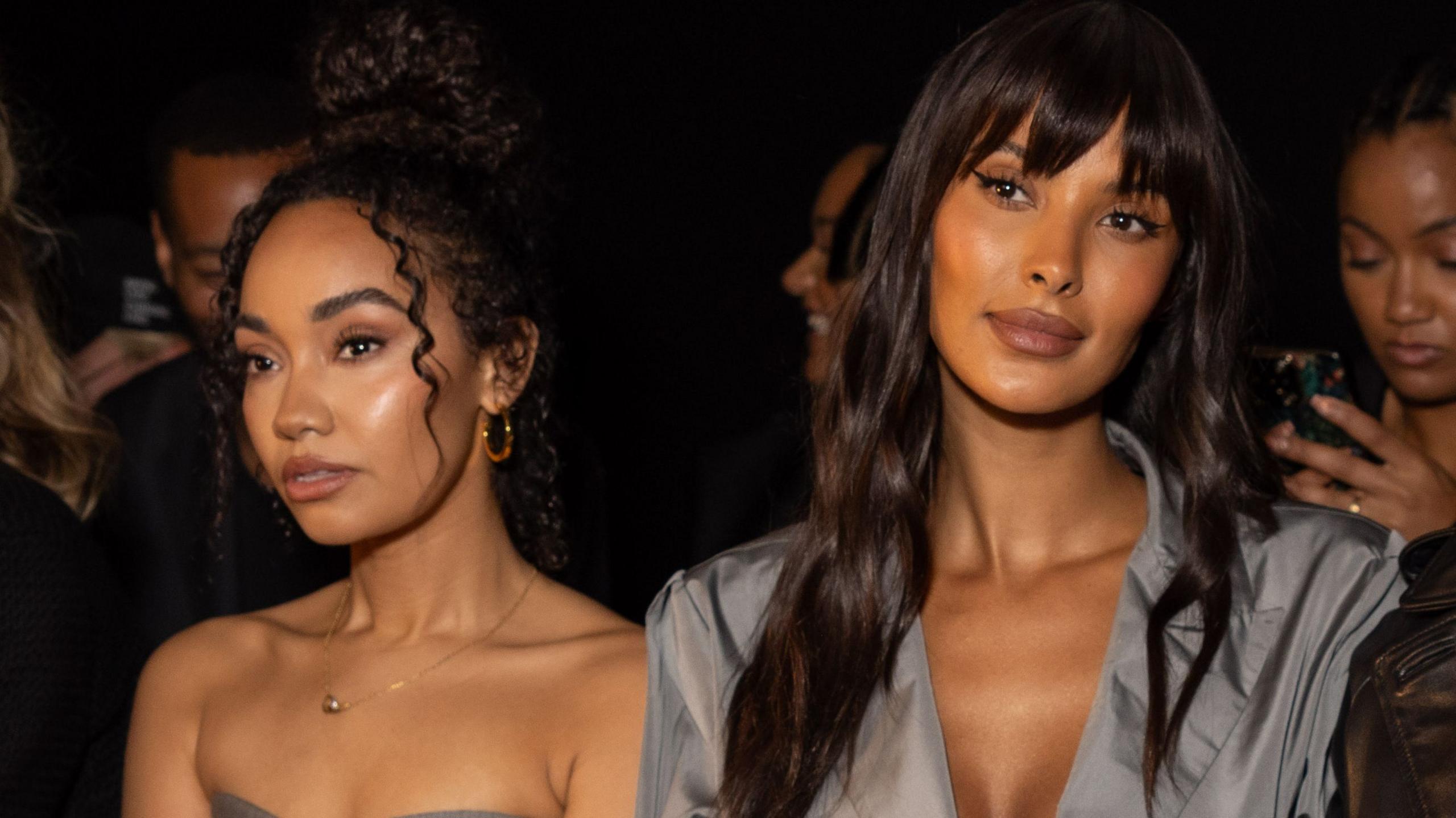Leigh-Anne Pinnock and Maya Jama on the front row during Milan Fashion Week in 2024