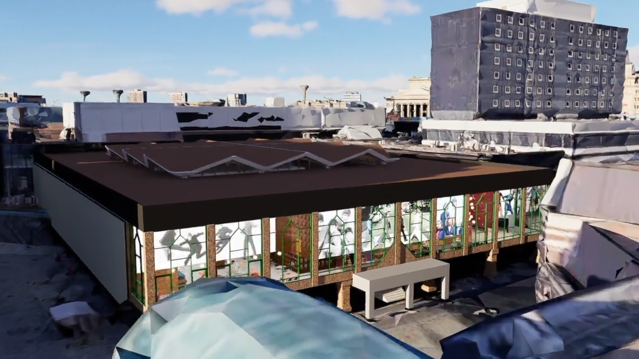 An CGI impression of how St Johns Market could look features a large images of The Beatles in the windows