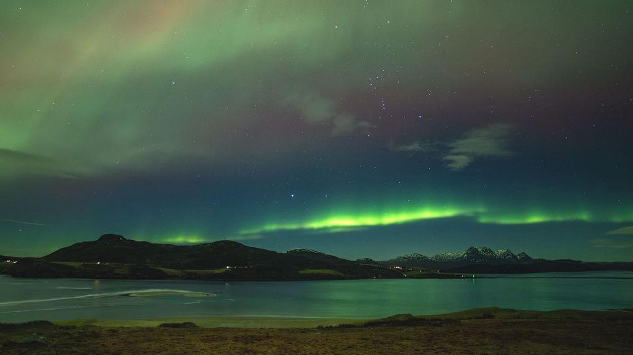 Alternative description The Northern Lights in the north coast of Scotland.