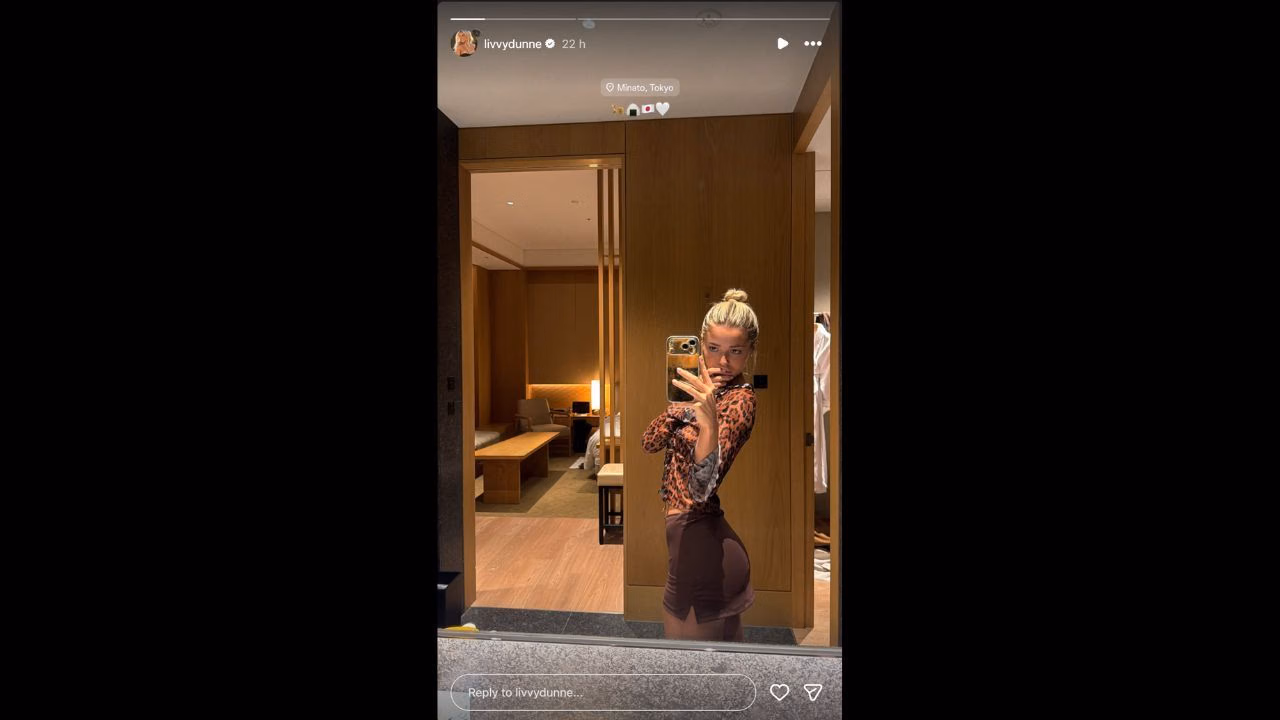 Screenshot of Olivia Dunne's Instagram Story (Image from - Instagram.com/@livvydunne IG Stories)