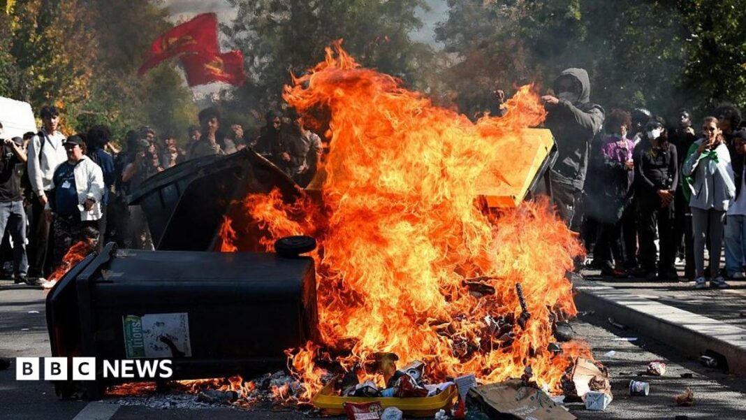 Fires break out at French schools as students protest nationwide Fires break out at French schools as students protest nationwide