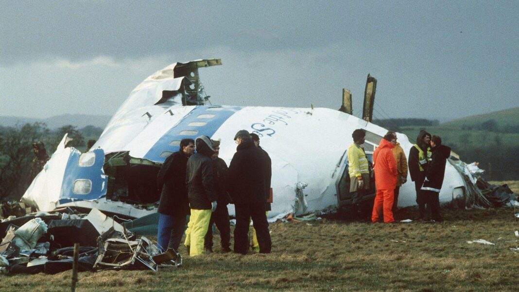 Lockerbie bombing accused loses bid to have case thrown out File photo of the wrecked nose section of the Pan-Am Boeing 747 in a Scottish field at Lockerbie.