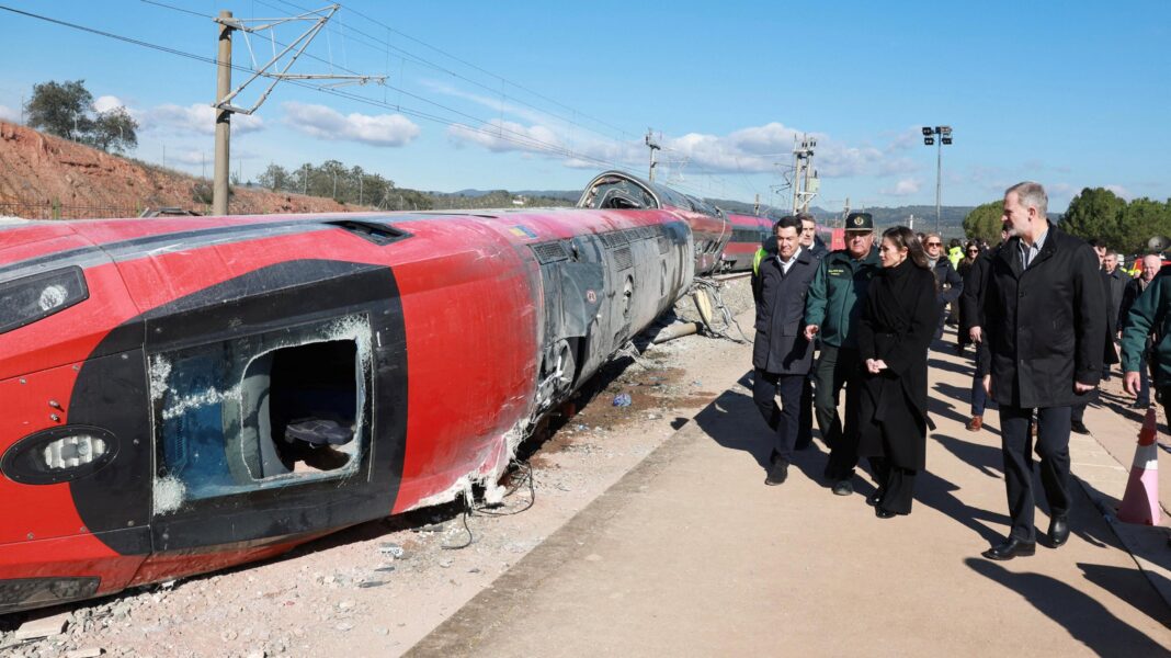 High-speed train crash kills at least 68 people in Spain Spain's King Felipe and Queen Letizia visit the site of the deadly derailment of two high-speed trains near Adamuz, in Cordoba, Spain, January 20, 2026
