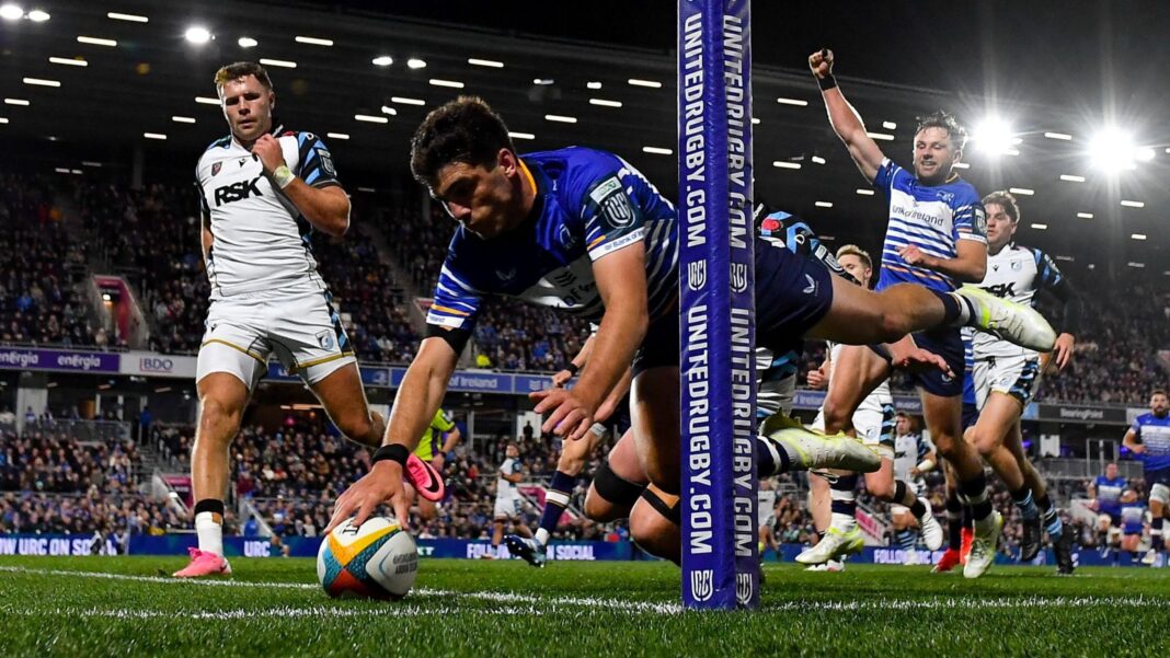 Leinster stroll past Cardiff for happy homecoming Jimmy O'Brien dives to score for Leinster against Cardiff