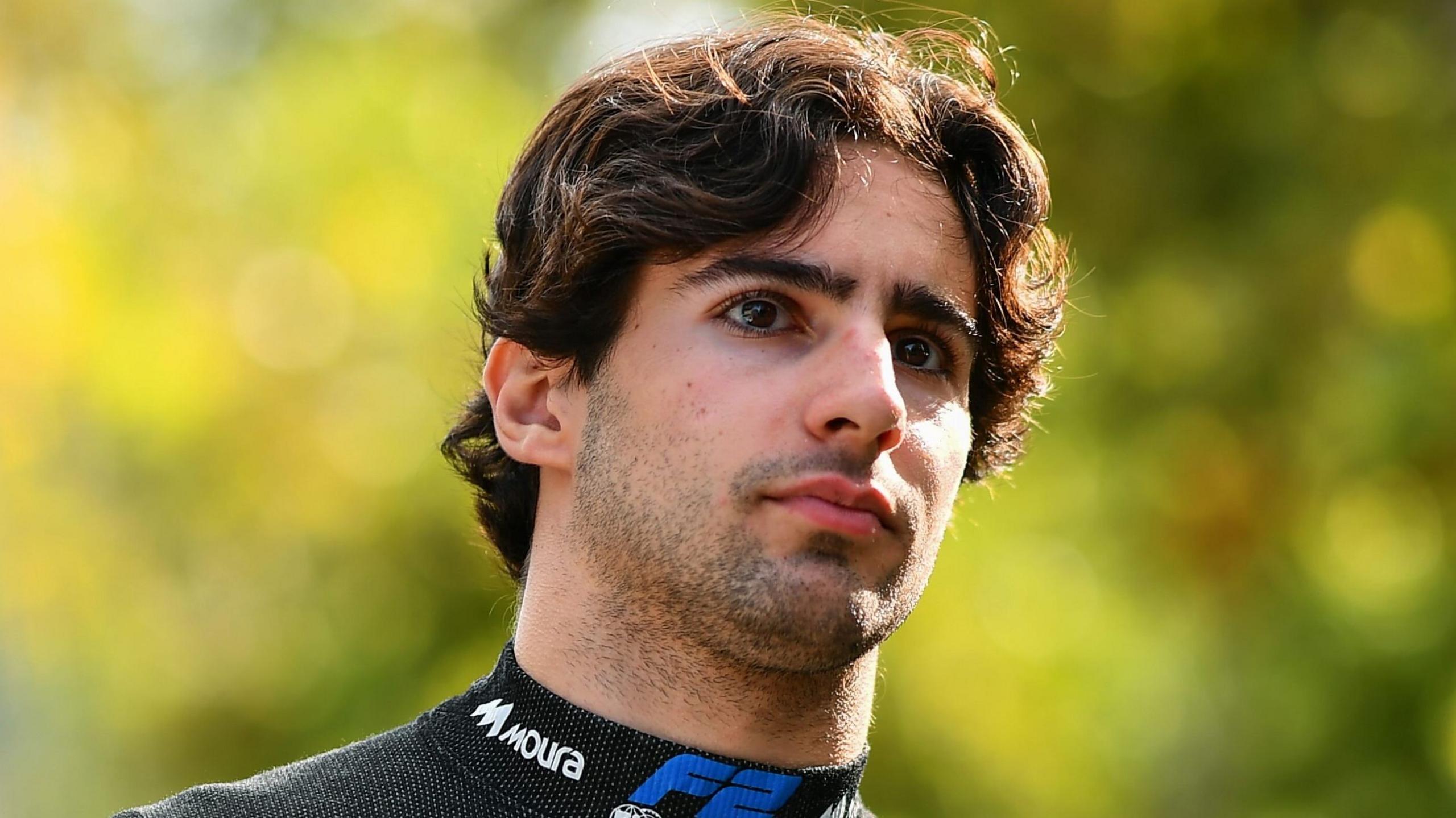 Rafael Camara wearing a Formula 2-branded protective layer