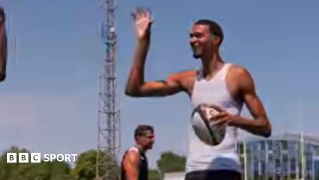 NBA star Wembanyama trains with French rugby club NBA star Wembanyama trains with French rugby club