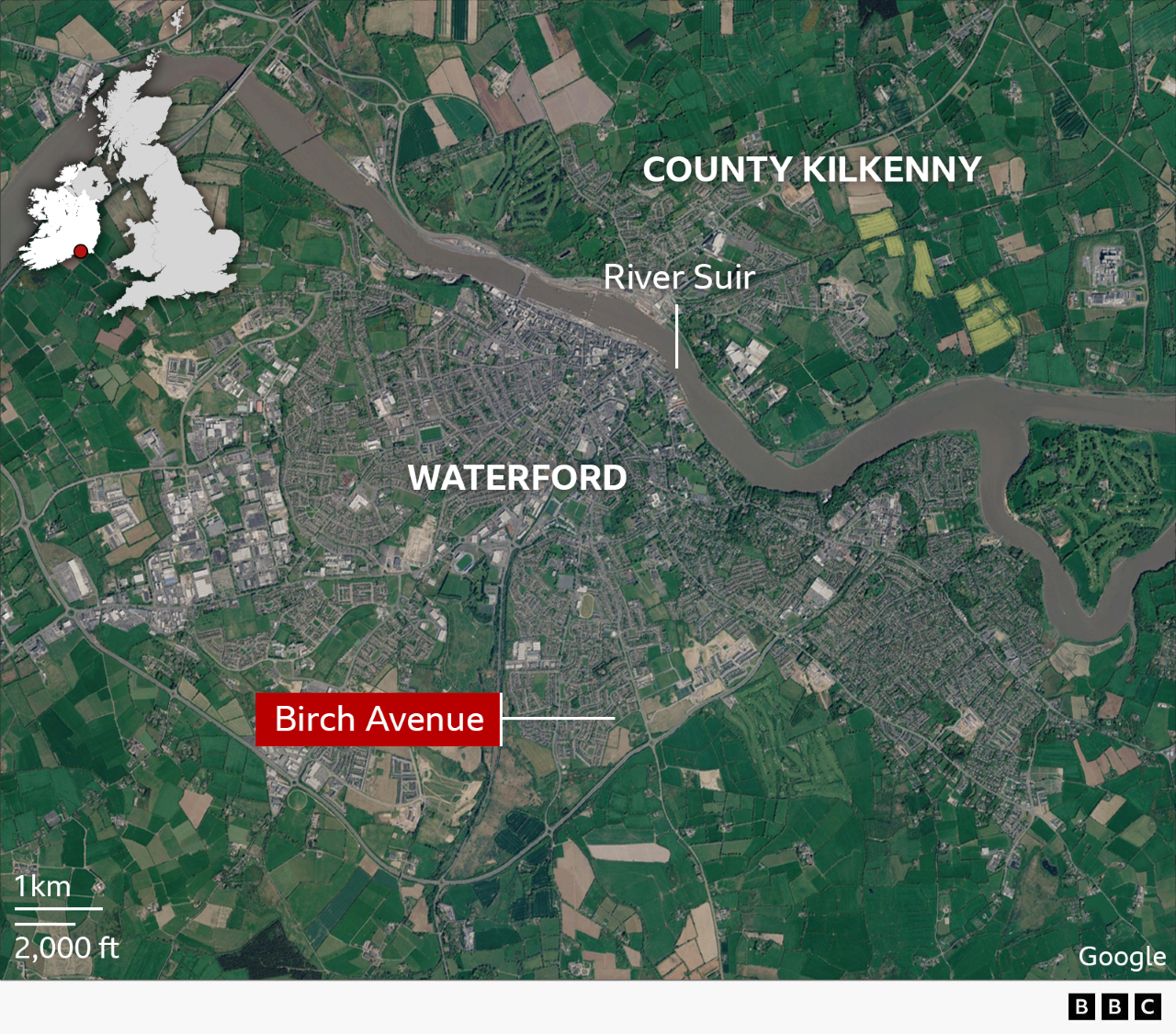 A map of Waterford