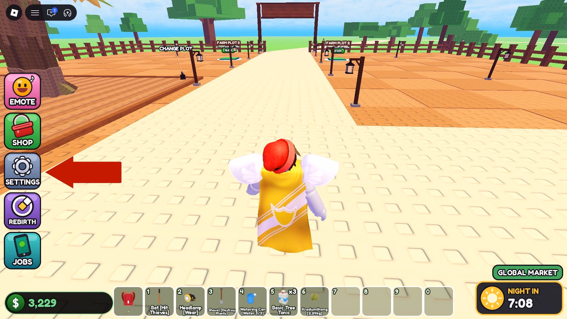 How to redeem codes in Durian Garden (Image via Roblox || Sportskeeda)