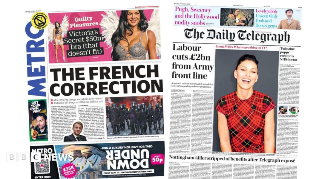 ‘The French correction’ and ‘Labour cuts £2bn from Army’ ‘The French correction’ and ‘Labour cuts £2bn from Army’
