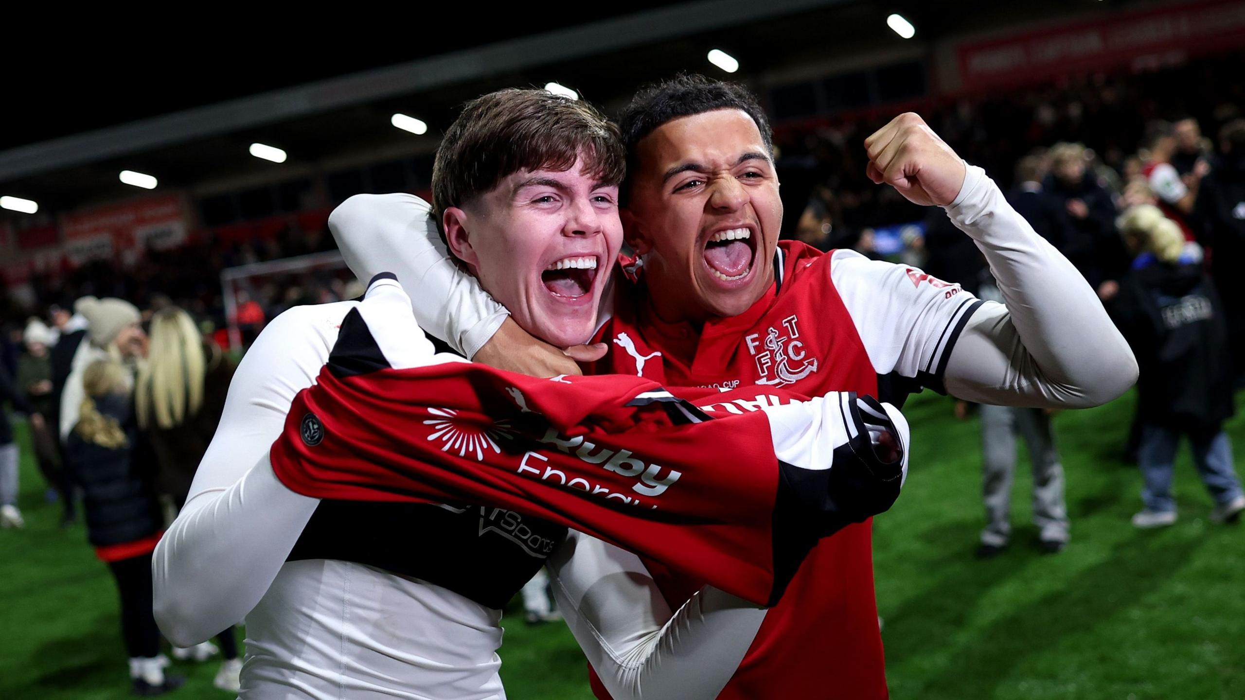 Fleetwood Town celebrate