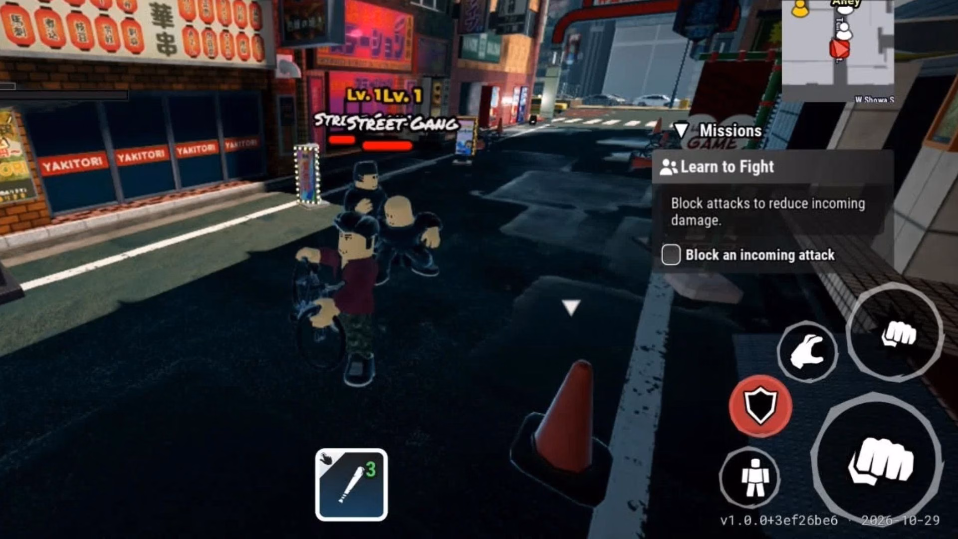 Bash enemies with a traffic cone (Image via Roblox)