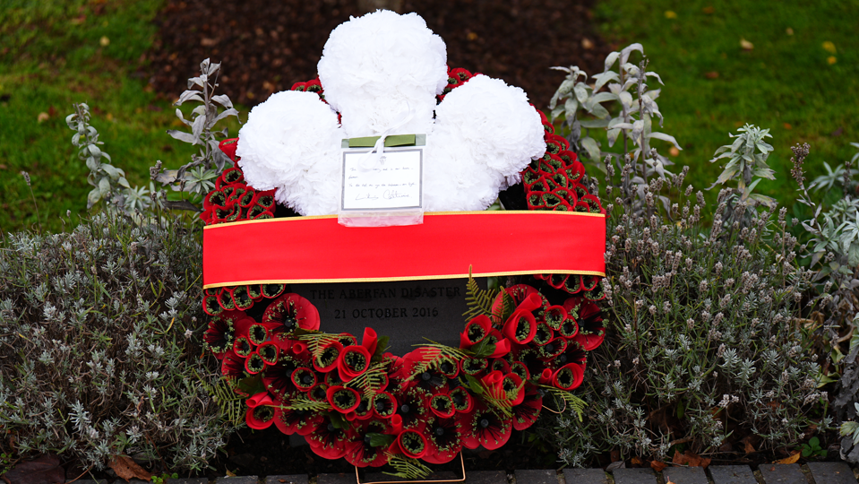 A wreath was laid by Prince William.