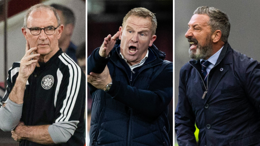 Celtic-Hearts showdown tops weekend’s Premiership bill Celtic's Martin O'Neill, Hearts' Wouter Vrancken and Rangers' Derek McInnes
