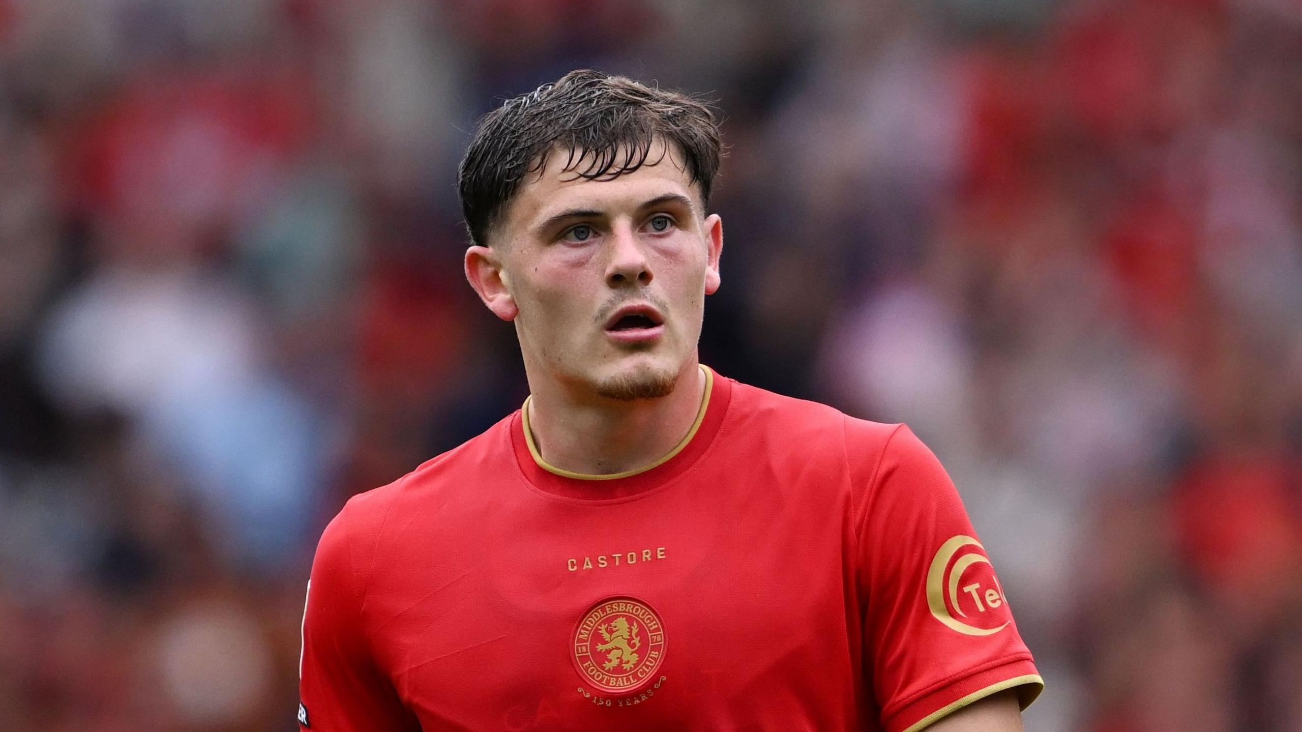 Will Lankshear playing for Middlesbrough at Riverside Stadium
