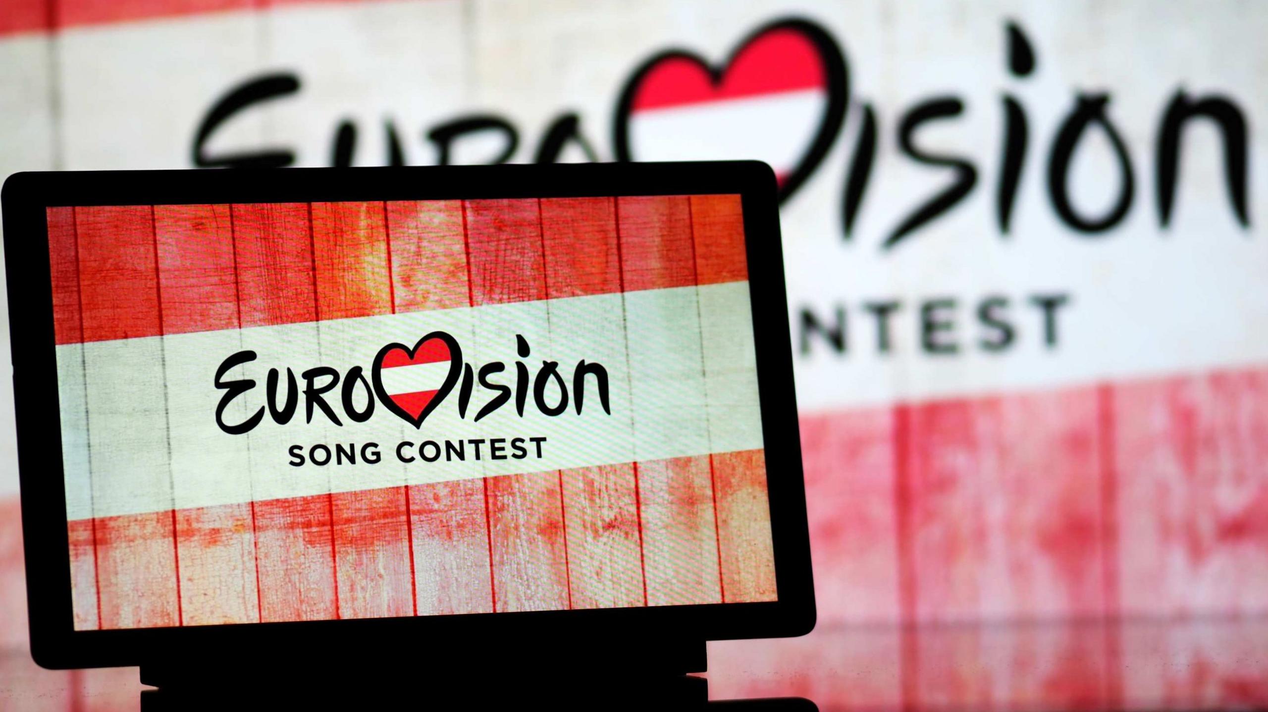 Eurovision song contest logo with heart in the middle