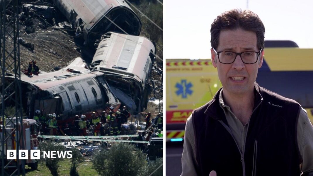 Watch: At the scene of Spain’s deadly train crash image