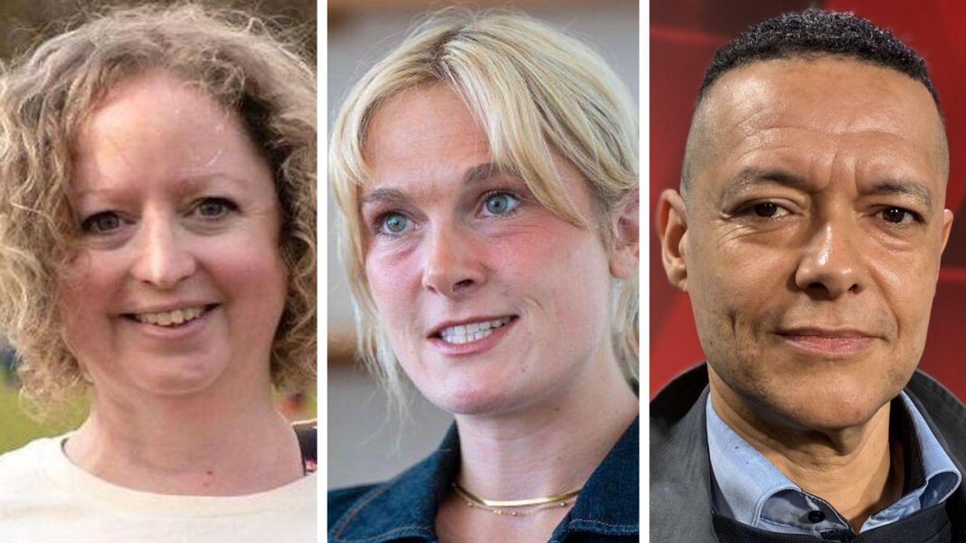 MPs and MSP detained by Israel and barred from entering West Bank A compilation picture showing Kate Nevens on the left, Lara Bird in the centre and Clive Lewis on the right.