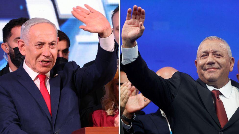 Composite image showing Benjamin Netanyahu (L) and Gadi Eisenkot (R)