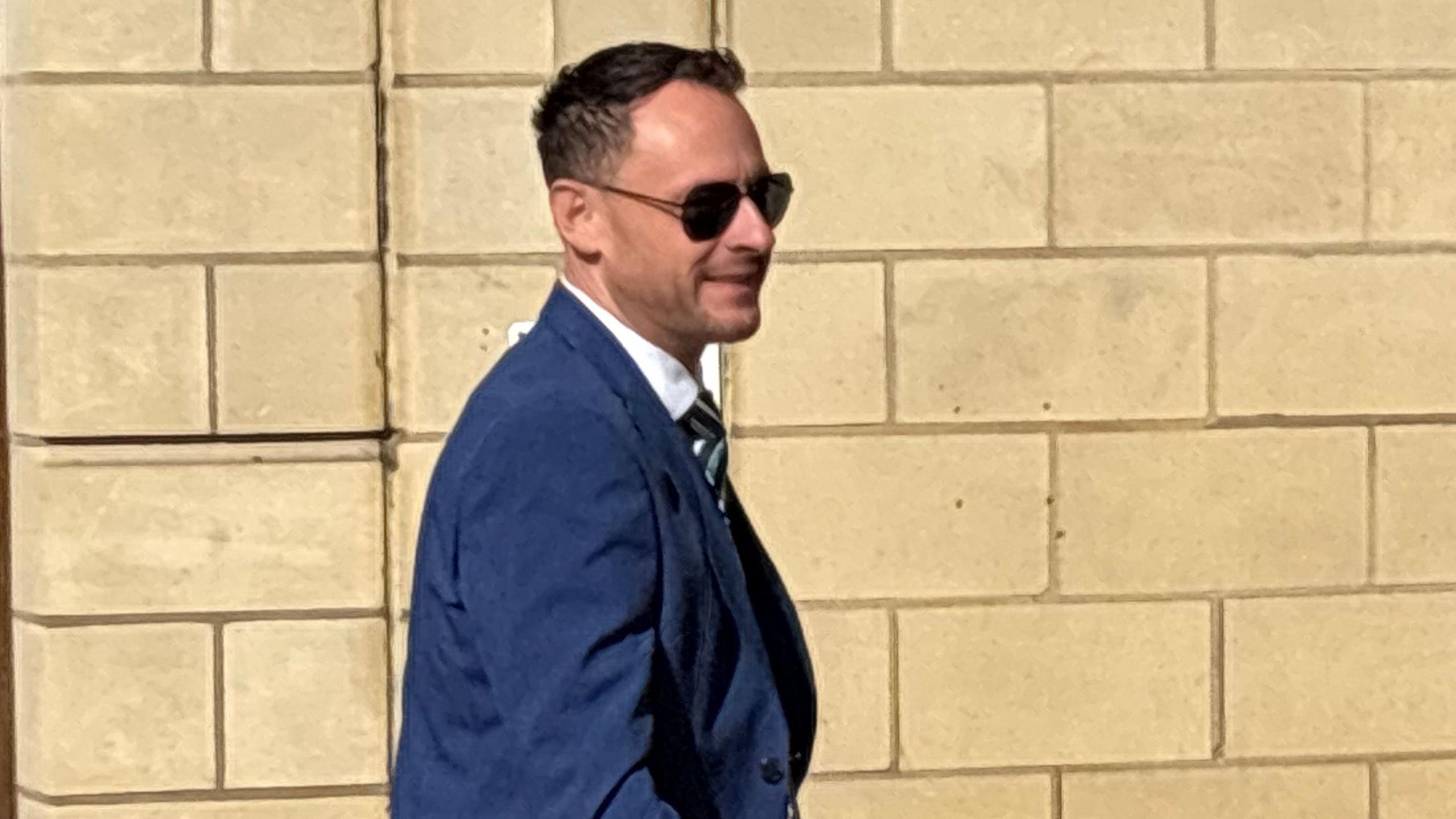 Jason Zadrozny arriving at the start of his trial at Northampton Crown Court