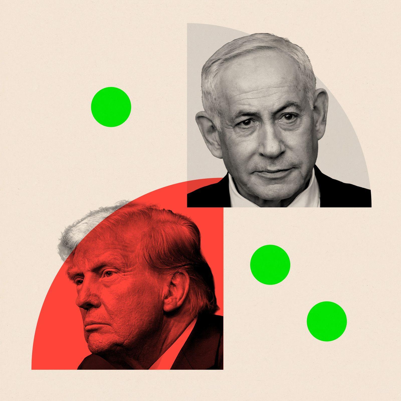 A treated image of Donald Trump and Benjamin Netanyahu