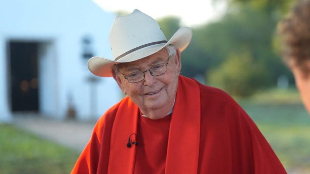 Father Roy Snipes outside his chapel in Texas