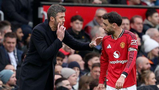 Michael Carrick and Bruno Fernandes