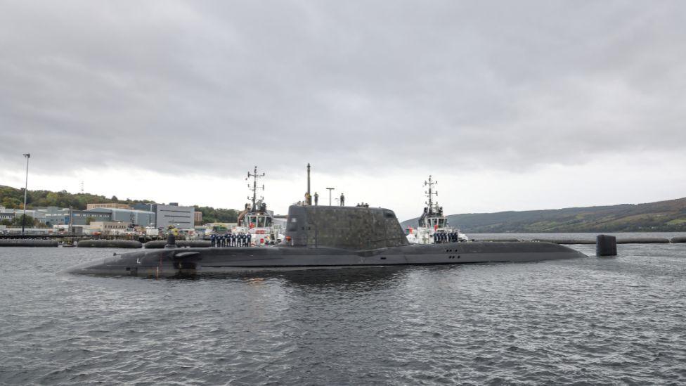 HMS Agamemnon after arriving at Faslane.