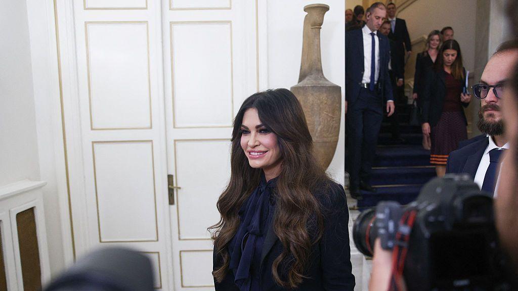 Kimberly Guilfoyle at an event in Greece on 7 October