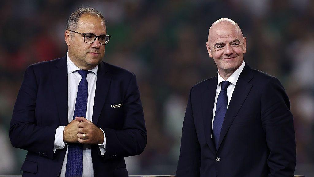 Concacaf president Victor Montagliani and Fifa president Gianni Infantino