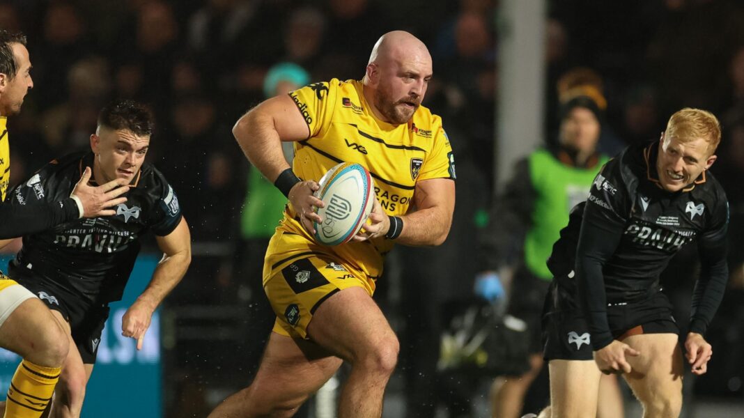 Lewis conquers self-doubt to hunt more Wales caps Dillon Lewis carries the ball for Dragons at Ospreys